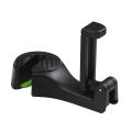 2 In 1 Auto Car Back Seat Phone Holder Stand Headrest Hooks (black)