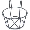 Balcony Flower Stand Wrought Iron Potted Plant Hanging Mount(black)