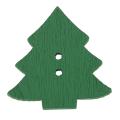 50pcs Christmas Tree Shape Decor Embellishment Wooden Buttons