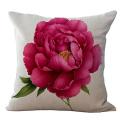 Vintage Floral/flower Flax Pillow Case Cushion Cover(rose Flower 1)