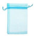 50 Pieces Gift Bags Drawstring Jewelry Pouches Wedding Bags Aqua Blue