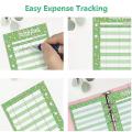 60pcs Budget Sheets Expense Tracker Paper Refill Inserts with Holes
