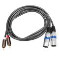 1.5m Dual Rca Male to Xlr Male Cable 2 Xlr to 2 Rca Plug Adapter