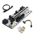 1pcs Ver 010-x Pcie Riser 1x to 16x Graphic Extension with Flash Led