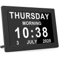 Dementia ,calendar Clock with Large Digits, with Photo Frame,uk Plug