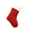 Sequin Christmas Stockings - Fireplace Candy Gift Bag, Red