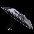 3x Transparent Umbrella Automatic Umbrella,transparent & White Border