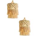 Handmade Wall Tapestry Lampshade Macrame Boho Decor Handcraft Tassel