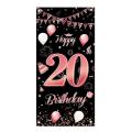 20th Birthday Girls and Boys Pink Decoration Banner Background