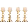 Set Of 2 Metal Candle Holders, Wedding Candlestick Holders Gold