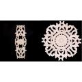 Wood Carved Long Onlay Applique Flower Walls Decor 15cm Type A