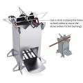New Stainless Steel Folding Camping Wood Stove, Lightweigt Portable