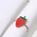 12pcs Strawberry Napkin Rings, Simple Fruit Series Napkin Rings