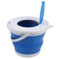 Folding Bucket with Lids Fishing Camping Car Wash Bucket Blue 5l