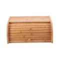 Natural Bamboo Food Storage Container Kitchen Roll Top Bread Box