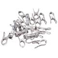 Home Metal Clothespins Hanging Clothes Clips Pegs Silver Tone 20 Pcs