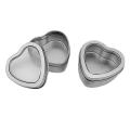 30pcs Heart Metal Tins Empty Heart Shaped Silver Metal Tins