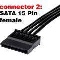 Molex Ide 4 Pin Male to 15 Pin Female Sata Power Converter,2 Pack