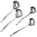 4pcs Stainless Steel Slotted Spoon Household Restaurant Cooking Spoon