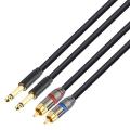 Dual 6.5mm to Rca 2 to 2 Audio Line Microphone Amplifier Mixer