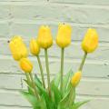 7 Pcs Artificial Tulip Silk Flowers 17inch for Home Decor (yellow)