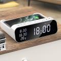 Wireless Charging Alarm Clock Usb Charger,15w Fast Usb Charger, Black