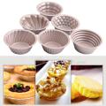 6pcs Tiny Pie Tarts Molds Carbon Steel Pudding Cups Round