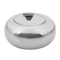 Stainless Steel Drum Shape Ashtray with Cover Car Living Room Office