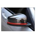 2x Car Rearview Side Mirrors Cover Cap Carbon Fibe + Blue