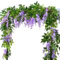 2pcs 7ft/pcs Artificial Wisteria Vine, Flower Garland Wisteria,purple