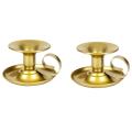 2 Pieces Of Retro Iron Gols Candle Holder for Party Christmas Table