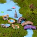Miniature Pond Bridge Figurines Miniature Craft Fairy Garden Decor