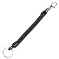 Lobster Clasp Black Spring Stretchy Coil Cord Strap Keychain