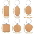 Wooden Key Fob 12 Pieces Diy Blank Personalised Wooden Key Chain