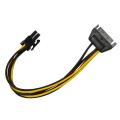 Sata 15 Pin to 6 Pin Power Cable 3-pack Power Adapter Cable - 8 Inch