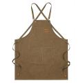 Unisex Canvas Work Apron with 3 Tool Pocket for Workshop Garden