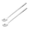 2 Pc Long Handle Ice Cream Spoon Stainless Steel Spoons Silver L