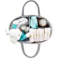 Baby Diaper Caddy Organizer - Stylish Rope Nursery Storage Basket