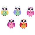 100pcs Lovely Owl Wooden Button Diy Craft 2 Holes Mixed Color