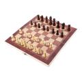 3 In 1 Wooden Chess Set Board Travel Games Entertainment