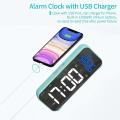 For 6.8 Inch Large Display Digital Alarm Clock with Usb Charger C