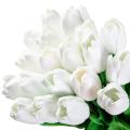20 Pcs Tulips Artificial Flowers for Home Wedding Decoration(white)