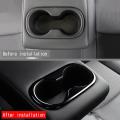 Car Glossy Black Rear Seat Water Cup Holder Decoration Frame Cover