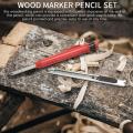 5 Pcs Solid Carpenter Pencil Set with 18 Refills and 1 Utility Knife
