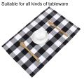 4 Pcs Black White Plaid Placemat Table Mat Tableware Plate Placemat