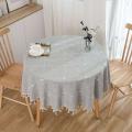 59inch Rustic Table Clothes for Round Tables (lattice Grey)