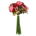 12pcs/lots Rose Flowers Wedding Bouquet Rose Silk(rose Red