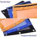 3pcs Color Pencil Bag for 3 Ring Binders Double Zipper Bag