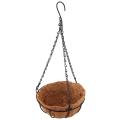 Black Growers Basket Planter with Chain Flower Plant Pot-8 Inch