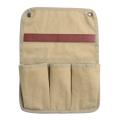 Beach Chairs Side Storage Bags Large Capacity, Multi-pocket Khaki